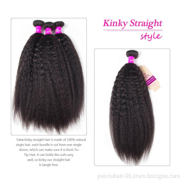 Grade 8A Wholesale Human Hair Extension Brazilian Kinky Straight Yaki Hair Weave Hot Selling Human Hair Bundles